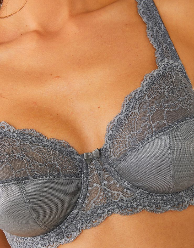 Soutien-gorge maille satinée et dentelle Salford avec armatures - lot de 2 (gris + anthracite) Soutien-gorge maille satinée et dentelle Salford avec armatures - lot de 2 (gris + anthracite)