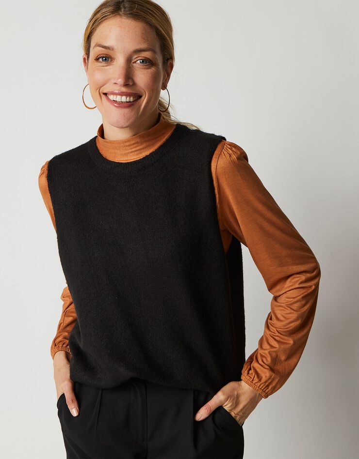 Pull sans manches col rond (noir) Pull sans manches col rond (noir)