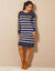Robe pull marinière rayée (marine / doré)