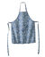 Tablier bavette anti tache imprimé fleurs indiennes (bleu jean / blanc)