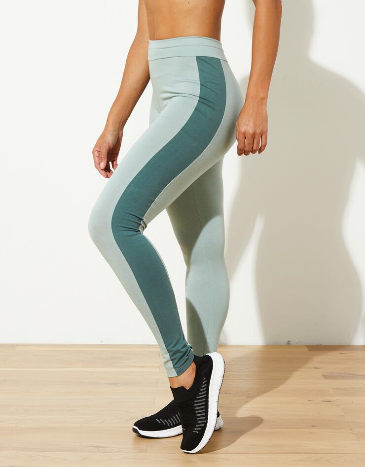 Legging bandes contrastées côtés (kaki) Legging bandes contrastées côtés (kaki)