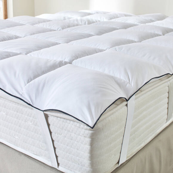 EDONA Surmatelas confort fabriqué en France, collection "Intemporelle" (blanc)