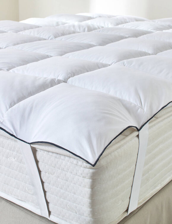 EDONA Surmatelas confort fabriqué en France, collection "Intemporelle" (blanc)