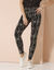 Legging imprimé, taille élastiquée (noir / beige)