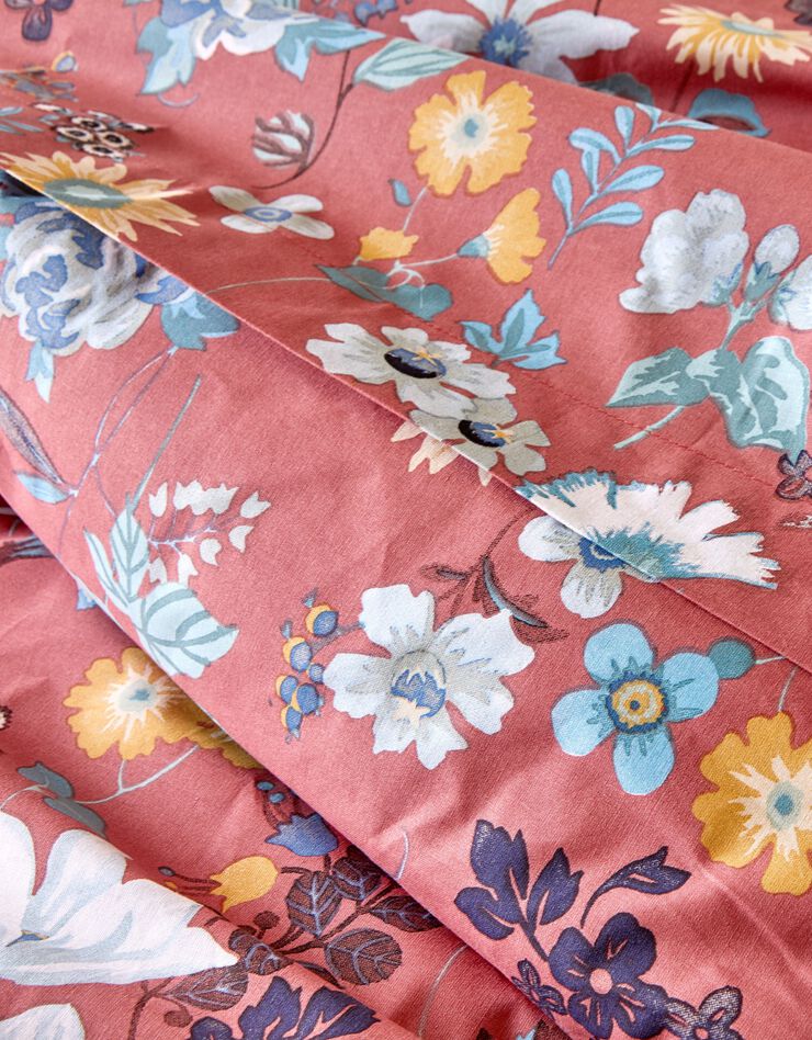 Linge de lit Kelly en coton imprimé floral (bois de rose)