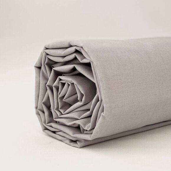Drap-housse irrétrécissable uni coton (gris perle)