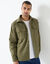 Surchemise boutonnée twill toucher peau de pêche (kaki)