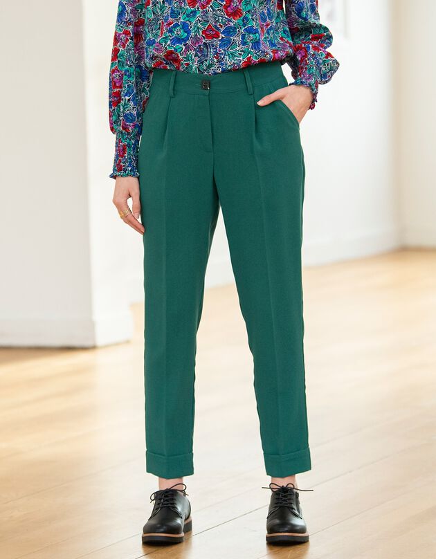 Pantalon 7/8ème fuselé fluide (vert)
