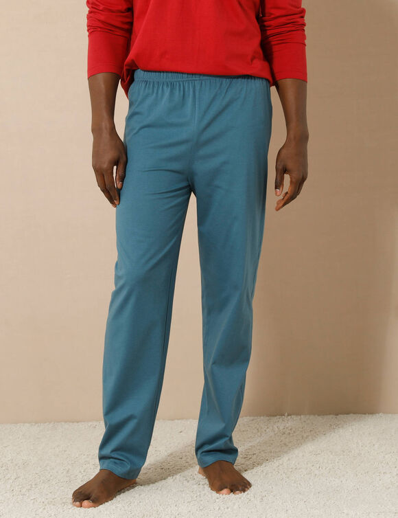 Pantalon pyjama uni (bleu grisé)