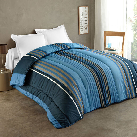 Couette coton imprimée Detroit 400 g/m² (marine)