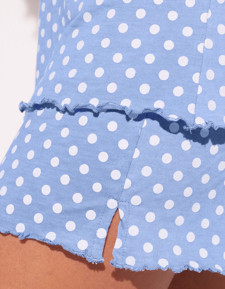Pyjashort imprimé pois (bleu grisé)