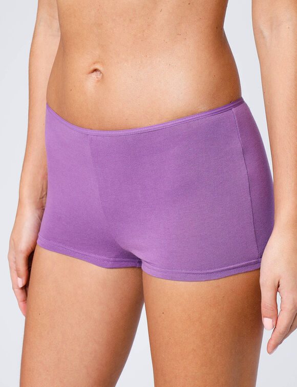 Boxer en coton extensible uni – Lot de 10  (vifs)