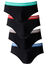 Slip uni ceinture ray&eacute;e - lot de 4 (noir)