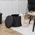 Coffre-pouf cylindrique pliable (noir)