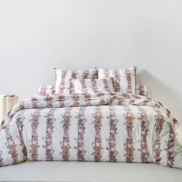 Linge de lit C&eacute;leste en coton imprim&eacute;  (parme)