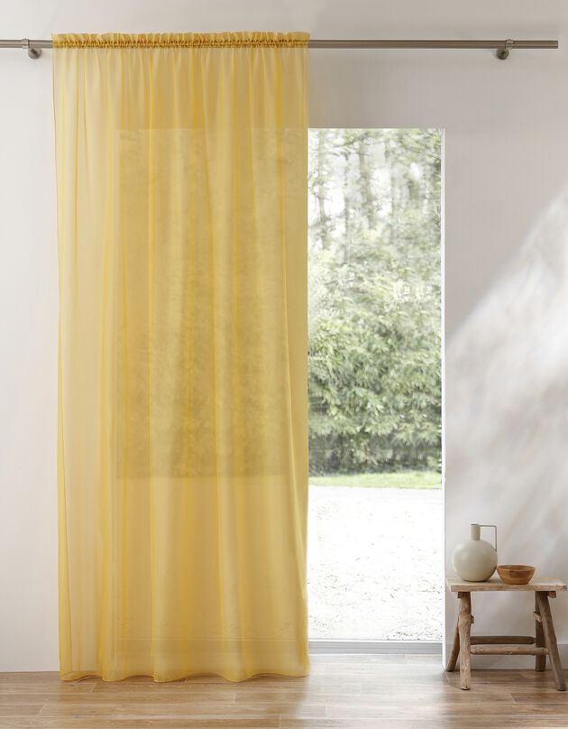 Panneau voile uni finition galon fronceur (jaune)