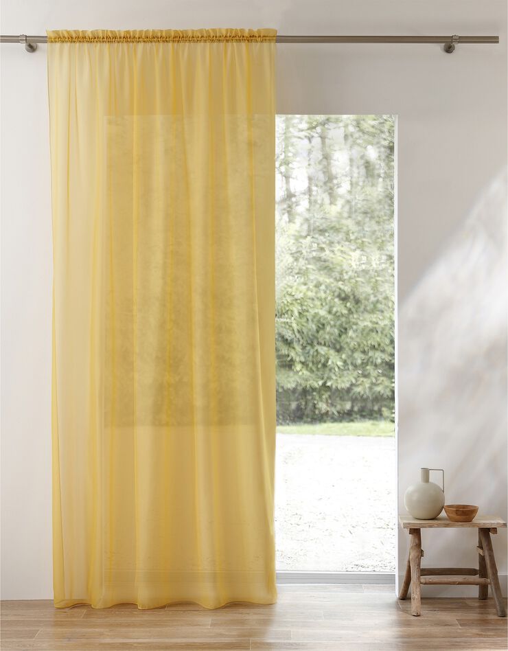 Panneau voile uni finition galon fronceur (jaune)