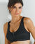 Soutien-gorge microfibre unie spécial sport, zippé devant - sans armatures (noir)