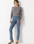 Pantalon droit enduit (bleu grisé)
