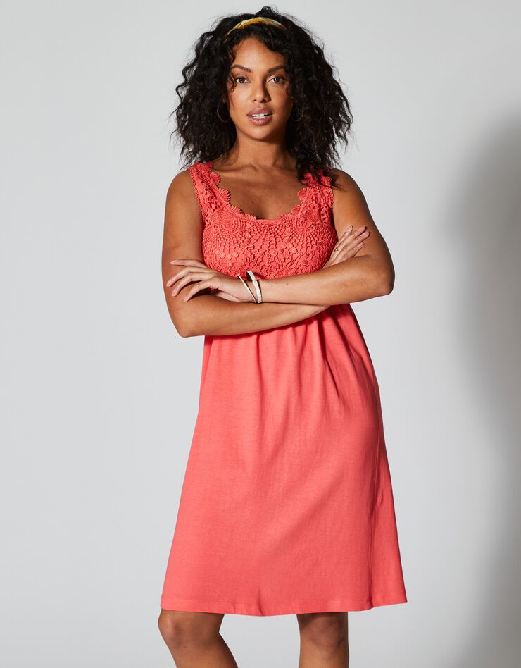 Robe plastron macramé (rose)