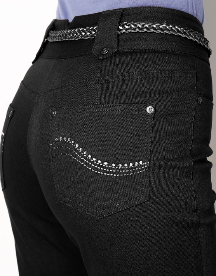Pantalon droit taille haute effet denim - petite stature (noir) Pantalon droit taille haute effet denim - petite stature (noir)