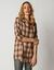 Chemise longue à carreaux flanelle (caramel)