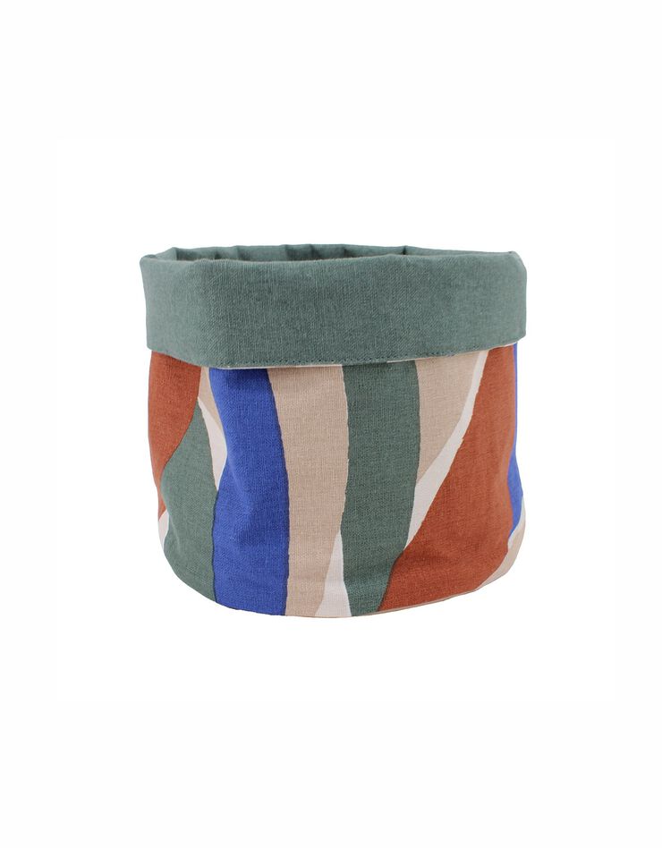 Panier petit format coton imprimé jungle (kaki/ecru)