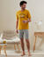 Pyjama short message (miel / gris)
