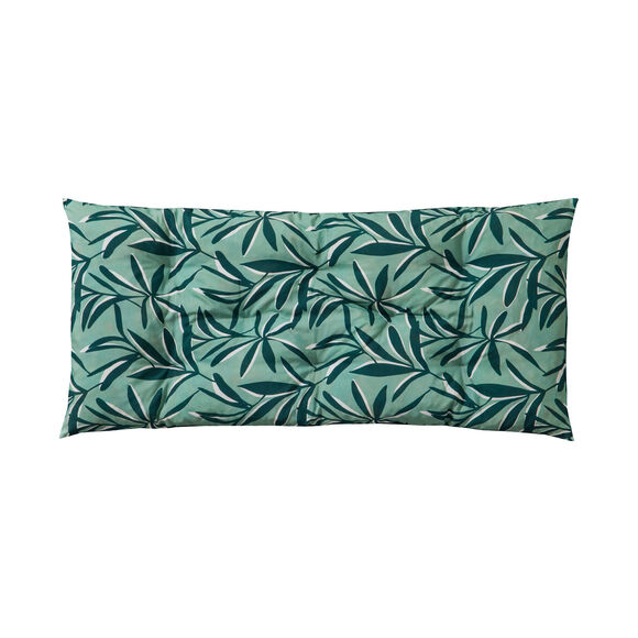 Long coussin de sol imprim&eacute; feuillage (amande)
