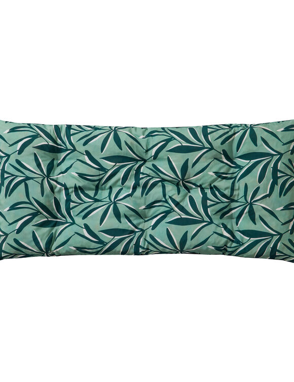 Long coussin de sol imprim&eacute; feuillage (amande)