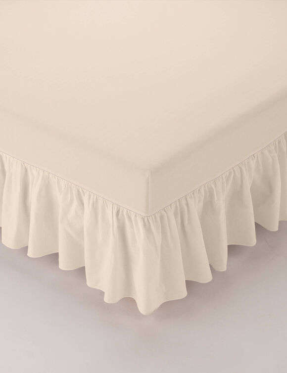 Cache-sommier int&eacute;gral volant fantaisie (sable)