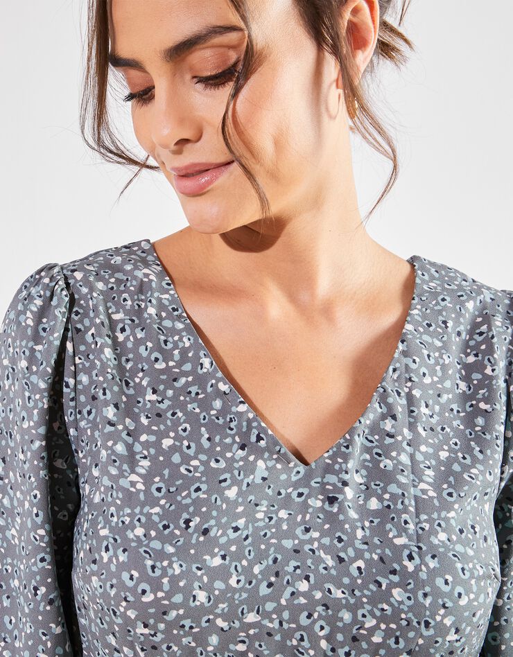 Robe dos lacé imprimée minimaliste (bronze) Robe dos lacé imprimée minimaliste (bronze)