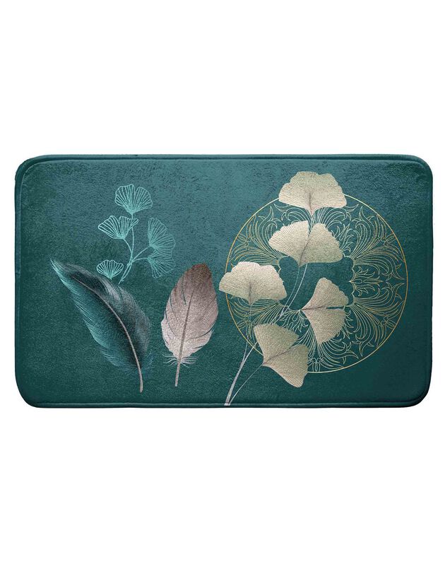 Tapis de bain Ginkgo (bleu canard)
