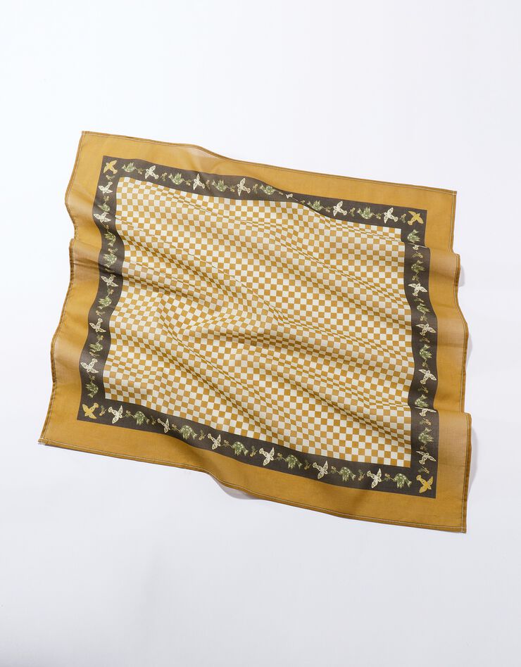 Foulard fabriqué en France imprimé géométrique, 70 x 70 cm - coton (kaki) Foulard fabriqué en France imprimé géométrique, 70 x 70 cm - coton (kaki)