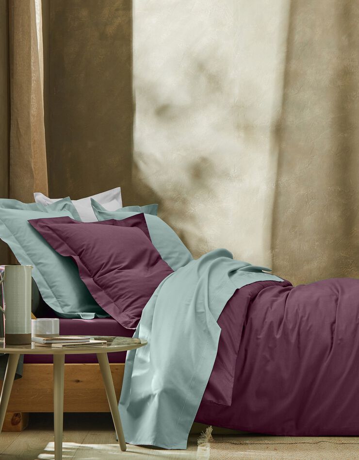 Linge de lit uni polyester-coton Colombine (vert amande)