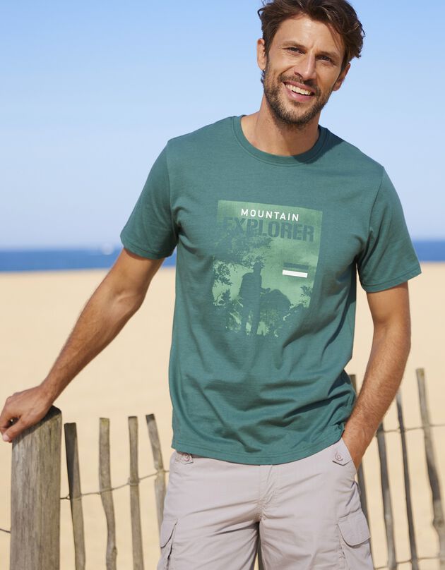 Tee-shirt imprimé vert manches courtes (vert)
