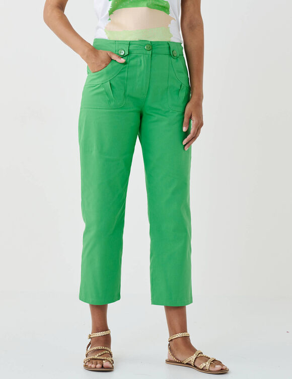 Pantacourt droit stretch (vert pomme)