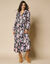 Robe longue imprimé fleurs, crêpe (noir / multicolore)