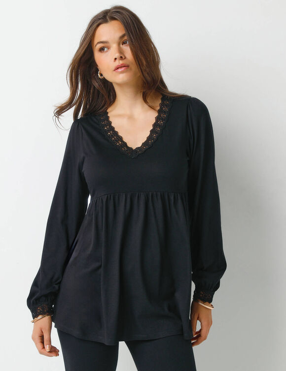 Tunique détails macramé (noir)