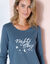 Chemise de nuit longue manches longues imprimé "night" (bleu foncé)