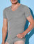 Tee-shirt sous-v&ecirc;tement homme col V - lot de 2 (gris chin&eacute;)