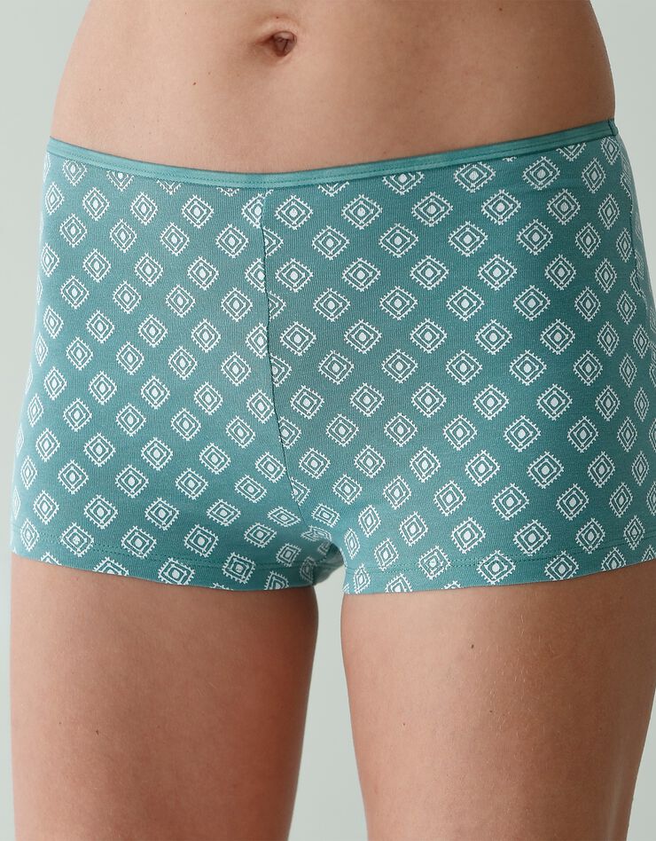 Boxer en coton extensible imprimé "losanges" – lot de 10 (poudre) Boxer en coton extensible imprimé "losanges" – lot de 10 (poudre)