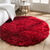 Tapis rond poils longs (rouge)