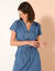 Robe longue col zippé, denim léger (stone)