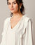 Blouse unie détails volantés, crépon (écru)