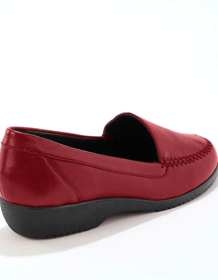Mocassins largeur confort en cuir souple - uni (bordeaux) Mocassins largeur confort en cuir souple - uni (bordeaux)