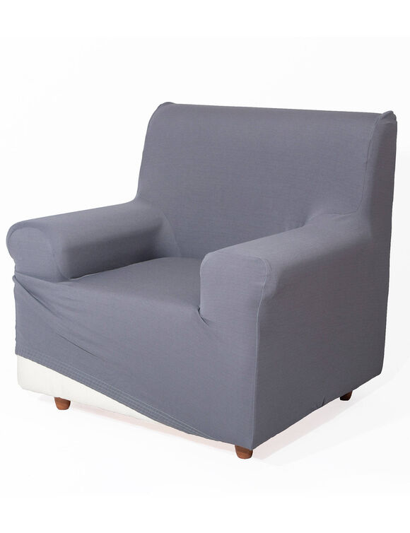 Housse unie fauteuil canapé bi-extensible  (gris)