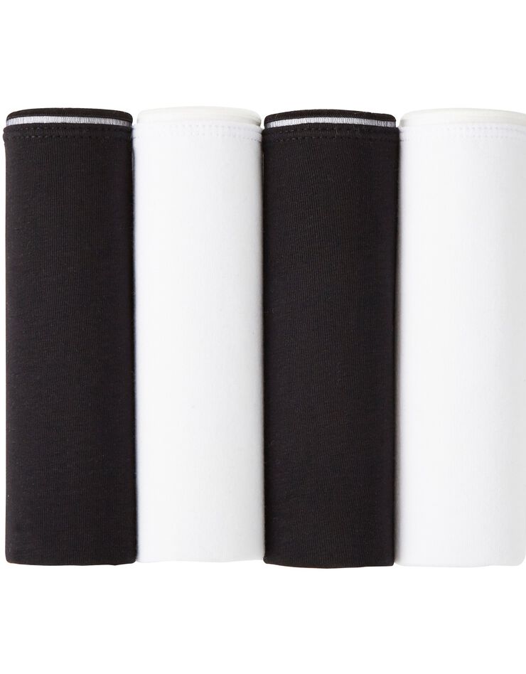 String coton invisible  – Lot de 4 (noir / blanc)