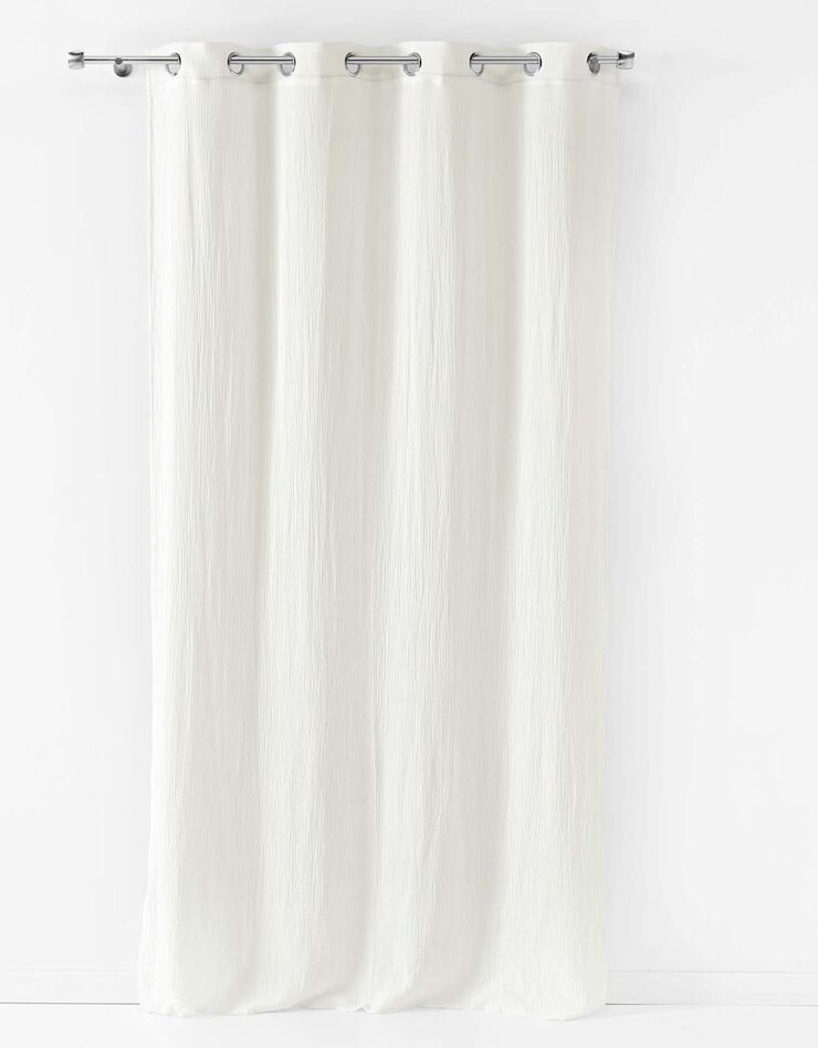 Rideau tamisant oeillets gaze de coton uni (blanc)