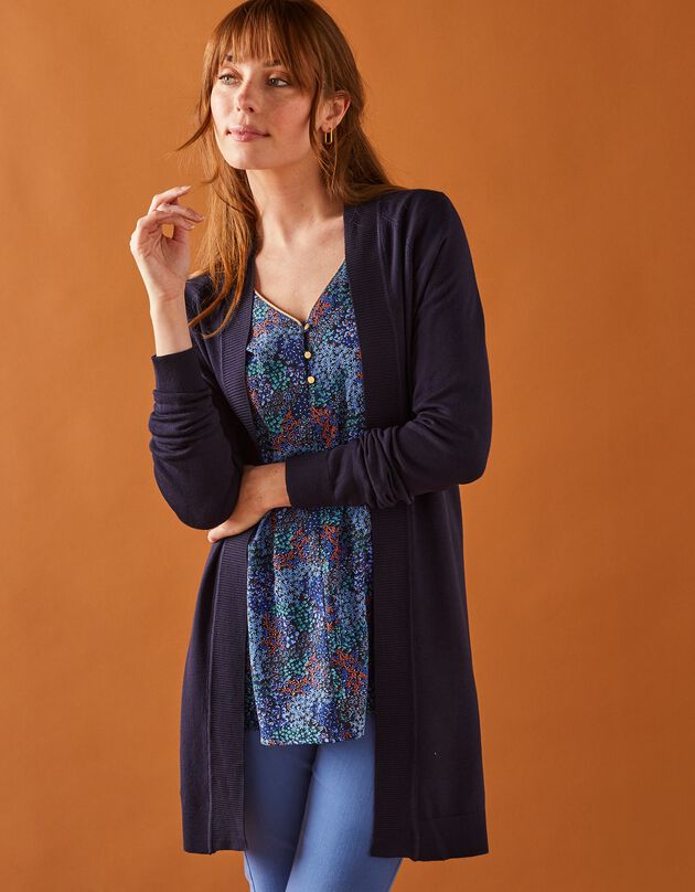 Gilet long porter ouvert (marine)